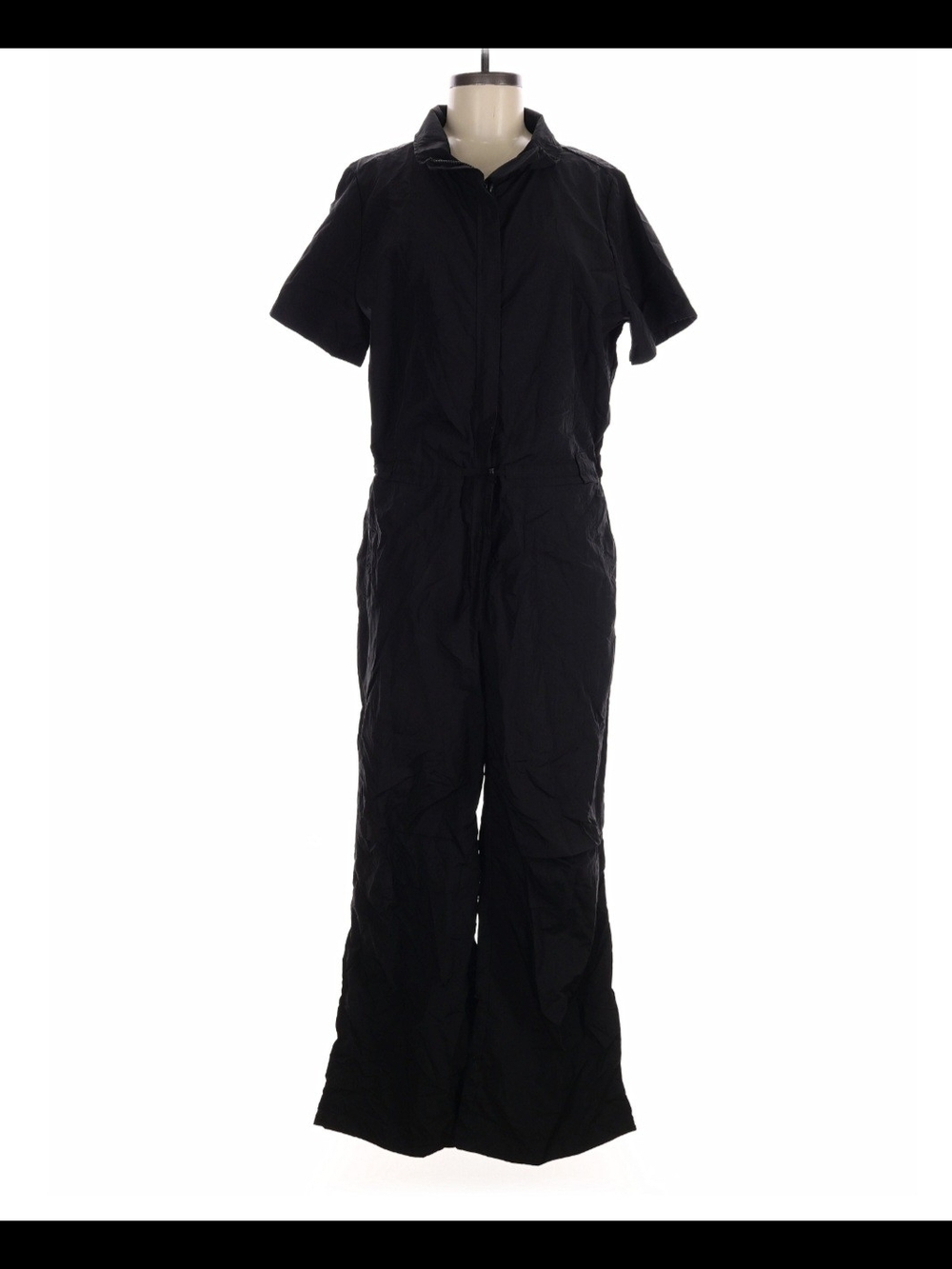 Fabletics Black Short-Sleeve Utility Jumpsuit